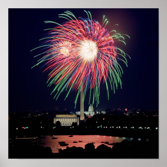 Póster Cartel de fuegos artificiales en DC (Frente)