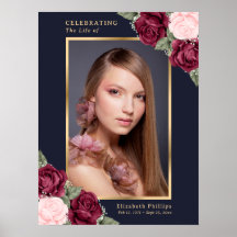 Cartel de funeral de celebración de vida de foto a