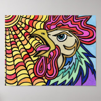 Póster Cartel de Gallo Alzar y Brillar
