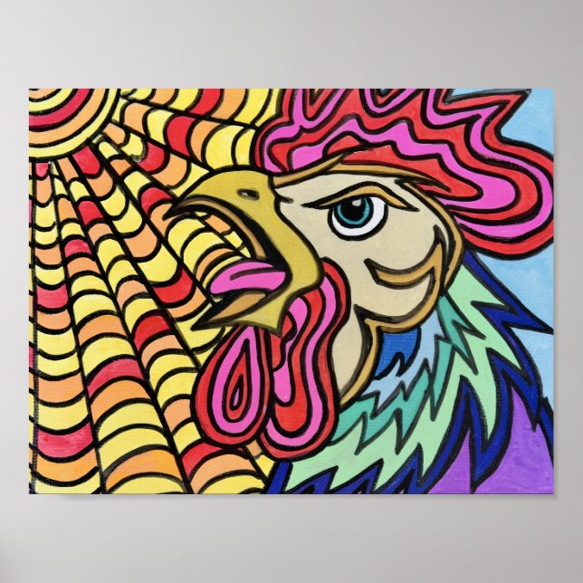Póster Cartel de Gallo Alzar y Brillar (Frente)