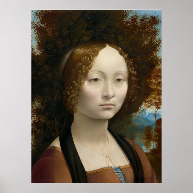 Póster Cartel de Ginevra de' Benci de Leonardo da Vinci (Frente)