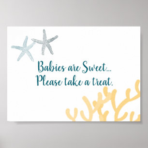 Póster Cartel de golosinas para baby shower con tema de o