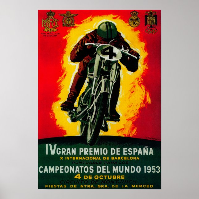 Póster Cartel de Gran Premio de España en Europa (Frente)