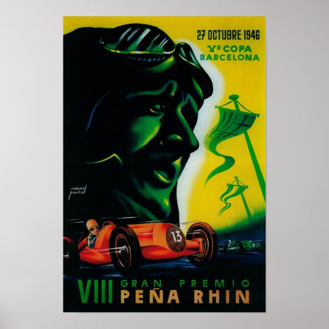 Póster Cartel de Gran Premio Pena Rhin VintageEurope (Frente)