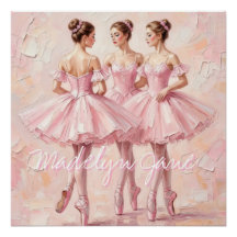 cartel de guardería de bailarina coqueta con nombr