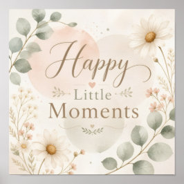 Póster Cartel de Guardería Momentos Felices Pequeños