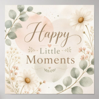 Póster Cartel de Guardería Momentos Felices Pequeños
