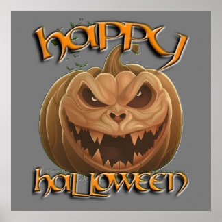 Póster Cartel de Halloween de Jack O Lantern aterrador