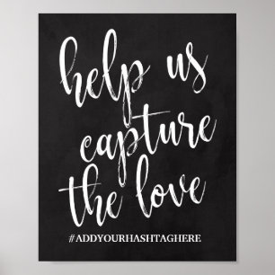 Póster Cartel de Hashtag de Boda 8x10
