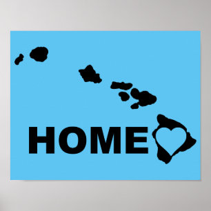Póster Cartel de Hawaii Hogar Lejos del Estado