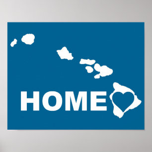 Póster Cartel de Hawaii Hogar Lejos del Estado