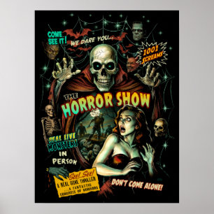 Póster Cartel de Horror Show Spook Show – Retro Halloween