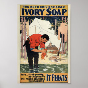 Póster Cartel de Ivory Soap Vintage