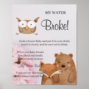 Póster Cartel de juego de animales de bosque My Water Bro