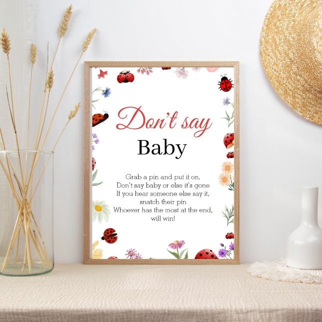 Póster Cartel de juego de baby shower 'Bug Don't Say Baby (Subido por el creador)