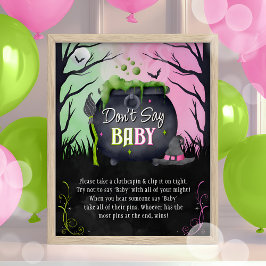 Póster Cartel de juego de baby shower de Halloween No dig