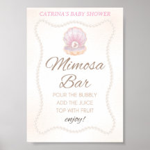 Cartel de juego de baby shower de perla
