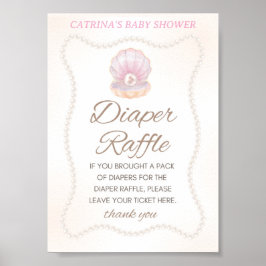 Póster Cartel de Juego de Baby Shower de Perla