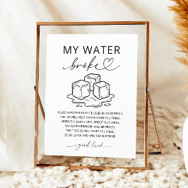 Póster Cartel de Juego de Baby Shower: Mi Agua se Rompió 
