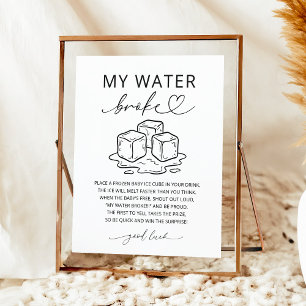 Póster Cartel de Juego de Baby Shower: Mi Agua se Rompió 