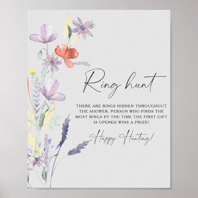 Póster Cartel de juego de búsqueda de anillo de flores si (Frente)