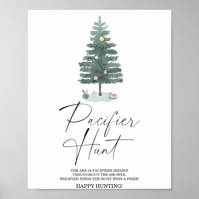 Póster Cartel de juego de búsqueda de chupete de invierno (Frente)