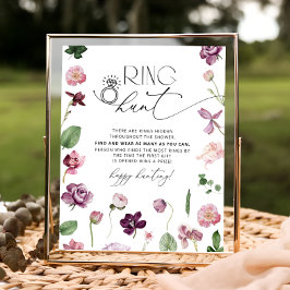 Póster Cartel de juego de búsqueda del anillo para ducha 