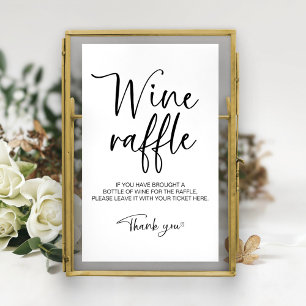 Póster Cartel de Juego de Rifas de Vino para Despedida de