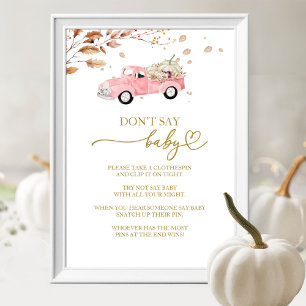 Póster Cartel de Juego "No Digas Bebé" para Baby Shower d