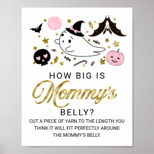 Póster Cartel de juego para baby shower de Halloween del 