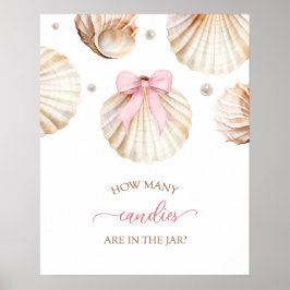 Póster Cartel de Juego para Baby Shower de Niña con Lazo