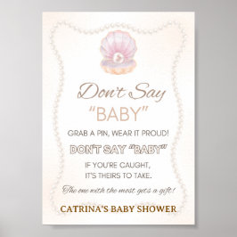 Póster Cartel de Juego para Baby Shower de Perla