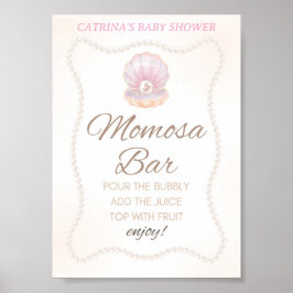 Póster Cartel de juego para baby shower de perla