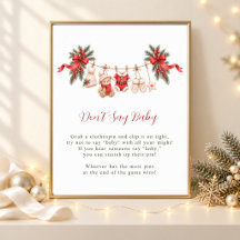 Cartel de juego para baby shower 'Little Merry Bab