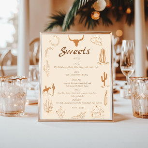 Póster Cartel de la barra de postres dulces del Boho West