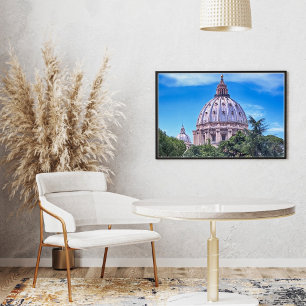 Póster Cartel de la Basílica de San Pedro, Roma Italia