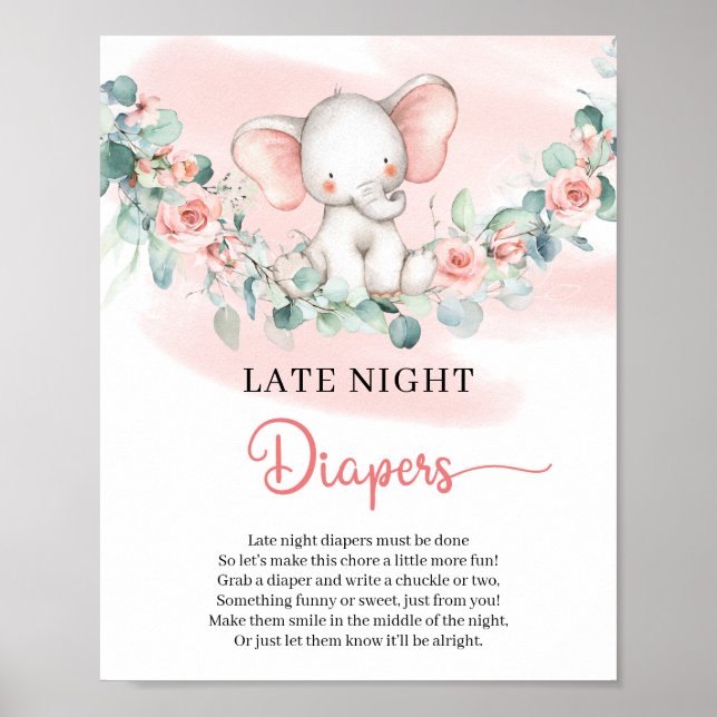 Póster Cartel de la bebé niña elefante de madrugada (Frente)