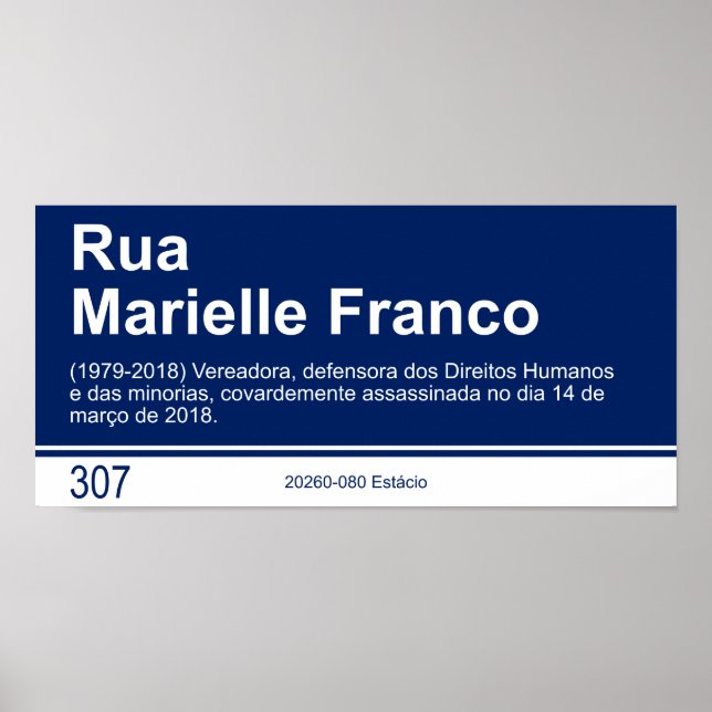 Póster Cartel de la calle - Marielle Franco (Frente)