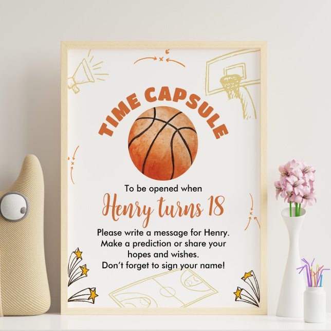 Póster Cartel de la cápsula de cumpleaños de básquetbol (Subido por el creador)