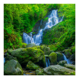 Póster Cartel de la cascada de Torc | Parque Killarney Ir