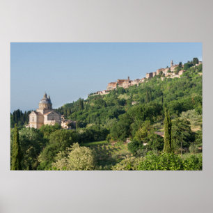 Póster cartel de la catedral y pueblo de Montepulciano