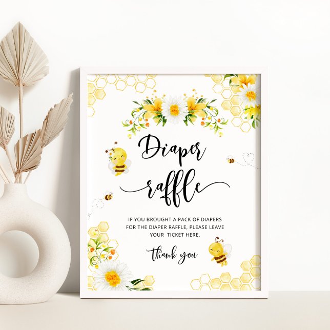 Póster Cartel de la ducha de bebé en el pañal de abeja (Subido por el creador)