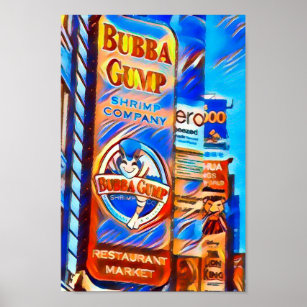 Póster Cartel de la empresa camaronera Bubba Gump
