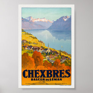 Póster Cartel de la época de Chexbres 1923