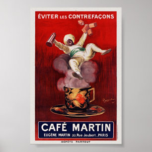 Póster Cartel de la época del café Martin, francés Art De
