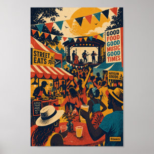 Póster Cartel de la escena del Festival de Música Retro S