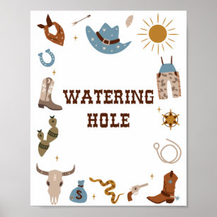 Póster Cartel de la estación de agua del Hole de agua de 