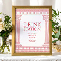 Cartel de la Estación de Bebidas para la fiesta de