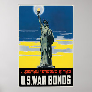 Póster Cartel de la Estatua de la Libertad de la Segunda 