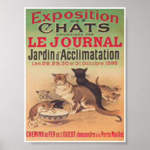 Póster Cartel de la exposición de gatos